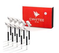 SWIFTEE Tees de golf premium à 10 degrés pour driver ou fer - Aide à réduire le spin et le slice, améliorer la distance et la précision (Lot de 10 tees) (Blanc, 83mm)