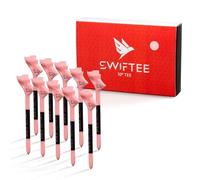 SWIFTEE Tees de golf premium à 10 degrés pour driver ou fer - Aide à réduire l'effet et le slice, améliorer la distance et la précision (Lot de 10 tees) (Rose, 83 mm)