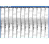 SwiftGlimpse Calendrier mural annuel effaçable A1 2024 92 cm x 61 cm Grand format horizontal Bleu marine