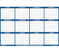 SwiftGlimpse Calendrier scolaire mural 2021-2022 effaçable à sec, grand, effaçable à sec et humide, laminé de juillet 2021 à juin 2022 uniquement