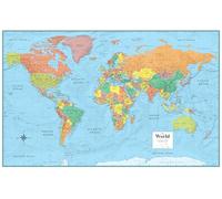 Swiftmaps 32" x 50" RMC Large World Wall Map Poster - Laminated Rolled (32x50 Signature World)