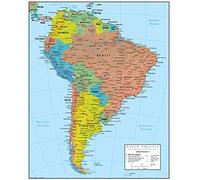 Swiftmaps Carte murale Amérique du Sud Édition géopolitique (45,7 x 55,9 cm Laminée)