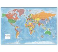 Swiftmaps Monde Premier carte murale Poster panoramique 24h X 36 W Laminated