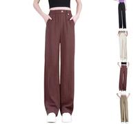 Swiftpura High Rise Ultra Soft Pull-on Drape Pants, Wide Leg Design with Pockets, Lightweight Fashionably Versatile for Women (Red,TG)