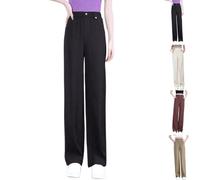 Swiftpura High Rise Ultra Soft Pull-on Drape Pants, Wide Leg Design with Pockets, Lightweight Fashionably Versatile for Women (Black,3TG)