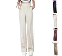 Swiftpura High Rise Ultra Soft Pull-on Drape Pants, Wide Leg Design with Pockets, Lightweight Fashionably Versatile for Women (White,TTG)