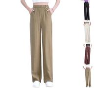 Swiftpura High Rise Ultra Soft Pull-on Drape Pants, Wide Leg Design with Pockets, Lightweight Fashionably Versatile for Women (Brown,TTG)