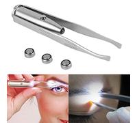 Swiftswan Outil d'épilation à LED pour sourcils, épilateur facial portable en acier inoxydable, pince à épiler, outil de beauté de maquillage