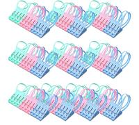 SWIHELP 120 PCS Pinces Chaussettes, Pinces Sangle en Plastique avec Sangles, utilisées pour Suspendre des Chaussettes, des sécheuses sous-vêtements et des Sangles Linge extérieures.