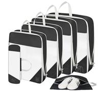 SWIHELP Organisateur Valise Organisateur de Voyage Rangement Valise Bagage Sac,6 Pièces Packing Cubes Compression