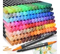 swihorab Lot de 120 feutres à double pinceau, double pinceau, pointe fine et pointe pinceau pour adultes, pour coloriage, livres de coloriage, manga
