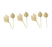 Swiixxer 10 PièCes SéRies Boho SéChé Palm Spears Fans de Palmier SéChéS Naturels Feuilles de Palmier SéChéEs Feuille de Palmier SéChéE Palm Fan Leaf avec Tige