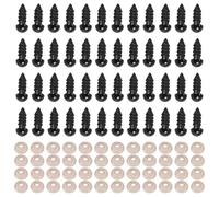 Swiixxer 100 PièCes SéRies Yeux en Plastique pour Crochet de SéCurité en Vrac avec 100 Rondelles pour Travaux Manuels au Crochet (0,24 Pouce/6 Mm)