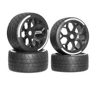 Swiixxer 4 Pièces 53/107 42/100 Pneu Pneu 17Mm Roue Hexagonale pour Arrma 1/7 Felony/Modèle GT/RC Voiture Mise à Niveau Pièces Accessoires