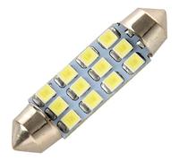 Swiixxer 42mm 12 SMD 3528 LED Blanc Voiture Interieur c5w Dome Feston Ampoule Lampe DC 12V