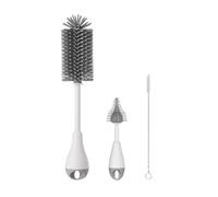 Swiixxer Accessoire de Nettoyage de Brosse à Bouteille en Silicone, Ensemble de Brosses de Nettoyage de Paille pour le Nettoyage des Récipients à Col Étroit Gris