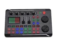 Swiixxer Carte Son Microphone Table de Mixage Audio Carte Son Console de Mixage Audio Amplificateur Table de Mixage de Musique en Direct Amplificateur ÉQuipement DJ
