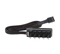 Swiixxer Cas de L'HôTe PC Cooler Fan Power Cable 1 à 5 Mâle 4Pin Socket Fan Hub Splitter Cable pour 4Pin PWM Cooling Fan