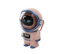 Swiixxer Enceinte Bluetooth Astronaute Intelligente Stéréo Portable Ai Audio Interactif avec Réveil Support TF/FM Horloge de Table Rose