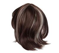 Swiixxer Femmes cosplay perruque filles heteros Moyen cheveux longs avec une frange mixte d'or + Brown