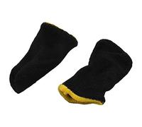 Swiixxer Manches de Doigt en Fibre de une 18 Broches pour les Jeux Mobiles ÉCran de Presse Manches de Doigt Noir et Jaune (16 PièCes SéRies)