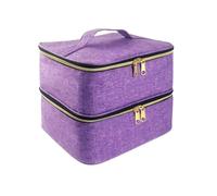 Swiixxer Organisateur de Vernis à Ongles Sac de Rangement de Vernis à Ongles Support de Vernis à Ongles Portable Pouvant Contenir 30 Bouteilles et Lampe Sèche-Ongles, Violet