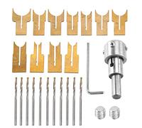 Swiixxer Perles en Bois Foret Boule Lame Fraise Ensemble 24 PièCes Carbure CéMenté SphéRique Perles Kit D'Outils de Travail Du Bois