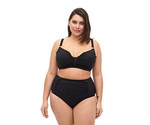 Swim by Zizzi Femmes Grande Taille Bas De Bikini Taille, schwarz., 50 Grote maten