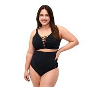Swim by Zizzi Haut de bikini grande taille pour femme Couleur unie, Noir, 58 Grote maten