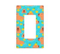 Swim Capybaras Housse de plaque murale orange 1 gang de taille moyenne 12,7 x 7,6 cm, couvercle décoratif pour interrupteur d'éclairage, couvercle de prise de courant en polycarbonate thermoplastique