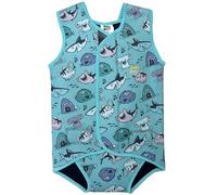 Swim Cosy Combinaison de plongée pour bébé/tout-petit avec UPF50 - Design enveloppant en néoprène pour garçons/filles de 0 à 3 ans - Licornes, dinosaures, canards (requins heureux, taille L 18 à 30