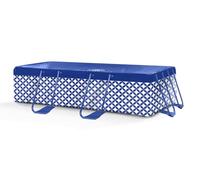 Swim Essentials | Bâche de piscine abstraite bleu foncé/blanc - 200 x 400 cm