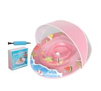 Swim Float Ring - Canopy Shade Buoy Seat, Safe Inflatable Water Chair Support, Pool Floating Trainer, for Beach Lake River Summer Outdoor Play Boys Girls Age 0-3 Years Use