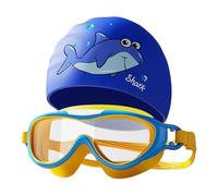Swim Goggles, Kids Swimming Glasses, Adjustable Fit Anti Fog and Waterproof Gear, Pool Eyewear for Youth, Snorkeling Beach Activities, 7.09x1.97x2.36in Goggle & 3.94x7.87in Cap