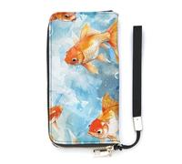 Swim in Water Portefeuille de grande capacité en cuir synthétique avec longue fermeture éclair Unisexe Blanc 20 x 10,5 cm, blanc, 20x10.5cm, Portefeuille