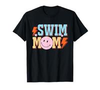 Swim Mom Design Graphique rétro Happy Face T-Shirt