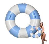 Swim Ring, Thickened Float Ring, Adult Swimming Rings with Handles, Anti Rollover Striped Swimmings Floatie, Pool Tube for Beach Party Summer Vacation, Adults, 13.78 inches