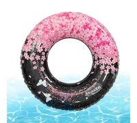 Swim Ring - with Handle Inflatable Flower Sequin Ergonomic | Swimming Pool Inflatables, Shimmering Floral Floating Tube for Beach Lake River Water Park Vacation Party Travel Photo Prop PVC Ring Loops