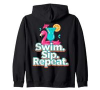 Swim Sip Repeat Graphique de Vacances d'été à la Plage Sweat à Capuche