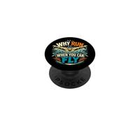 Swim Team Butterfly Why Run When You Can Fly Humour PopSockets PopGrip Adhésif