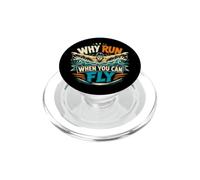 Swim Team Butterfly Why Run When You Can Fly Humour PopSockets PopGrip pour MagSafe