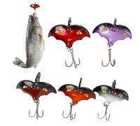 Swimbaits Lot de 5 leurres artificiels pour pêche au bar, équipement plaqué avec hameçons et paillettes, design chauve-souris, leurres rotatifs pour eau salée douce, truite, perche, sandre, mouchette
