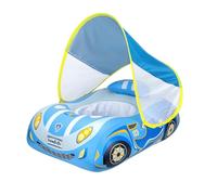 Swimbobo Flotteur de piscine gonflable pour tout-petits avec siège, avion, pirates, requins, voiture pour enfants (voiture de sport bleue)