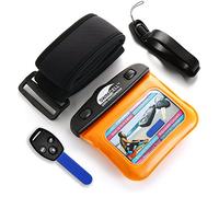 SwimCell Pochette Étanche Clef Voiture Plage - Brassard Et Lanière - Orange | 8 x 10cm Etui Pochette Natation- Sac Étanche Brassard Pour Course, Marche, Surf. Bras, Poignet Ou Cheville. Certifié IPX8.