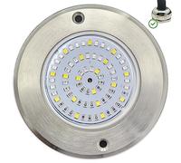 SWIMHOME Mini spot LED extra plat de surface pour piscine | Acier inoxydable résistant à la corrosion | Remplissage en résine Airless | Ø11 cm 6 W 12 V/AC RGB On/Off (câble 2 fils)