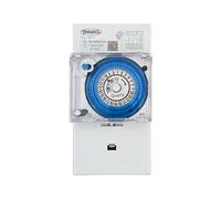 SWIMHOME Minuterie analogique 24 Heures, Minuteur Rail DIN 24 Heures avec Reservation 150h Blanc