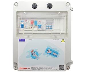 SWIMHOME Tableau électrique pour piscine avec contact pour moteur et source d'alimentation jusqu'à 150 W pour éclairage 12 V CC (pompe de plus 2 CV (9-14 A)