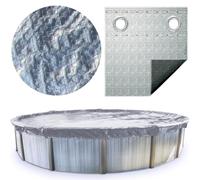 SWIMLINE HYDROTOOLS Silver King Bâche d'hiver robuste pour piscines hors sol | Pour piscines ovales de 3,7 x 6,1 m | Taille de la housse 4,8 x 7,3 m | Argent/noir | Treuil et câble inclus | PCO141624