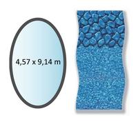 Liner boulder forme ovale 4,57x9,14m pour piscine hors sol Swimline li1530sbo bleu G