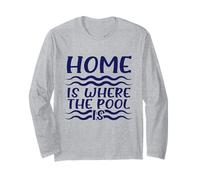 Swimmer Humour Home I Where The Pool is Swimming Manche Longue